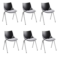 Packung mit 6 Schalenstühlen mit silbergrauer zweischichtiger Epoxidstruktur und Kunststoffschale (verschiedene Farben zur Auswahl)